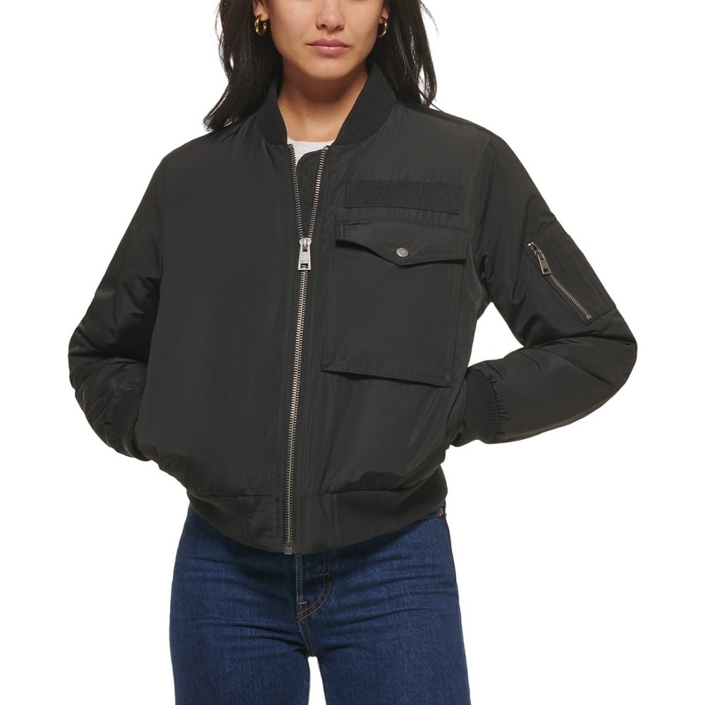Levi's Women's Flight Bomber Jacket in Black Size M